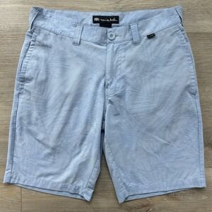 Travis Mathew Men's Size 30 Golf Street Art Blue Palm Print Golf Shorts 1MY314